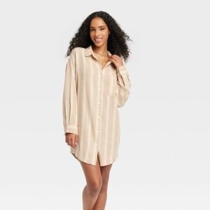 Stars Above Women' Striped Linen Blend
Sleep Shirtdre - Star Above™ Tan new